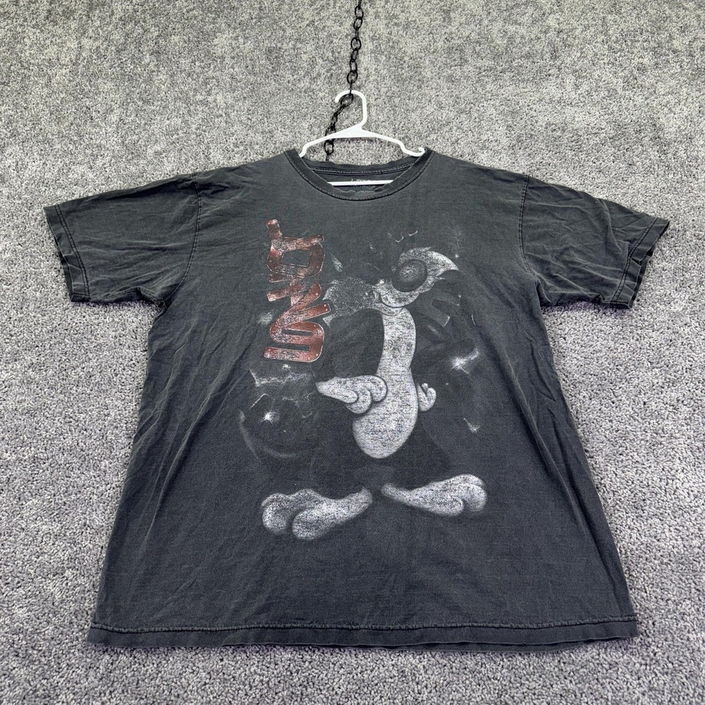 LOT29 Shirt Mens XL Black Cartoon Bird Graphic Tee Tagless Streetwear Cotton